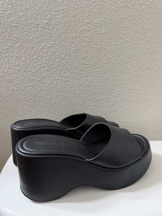 Princess Polly Shoes - Princess Polly Black Platform Slide Sandals